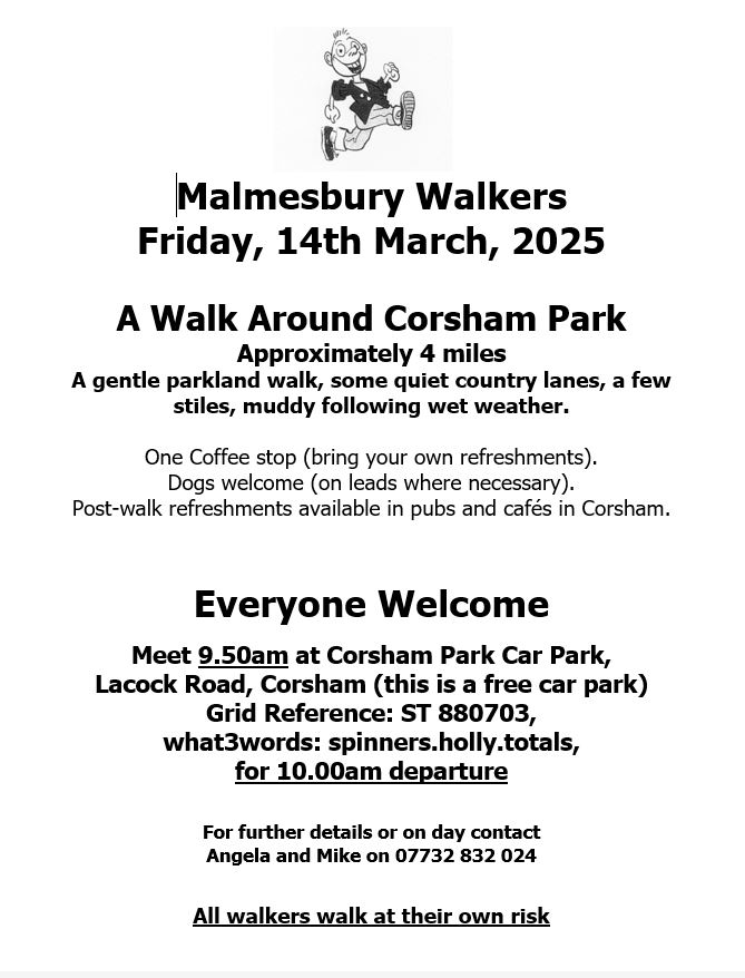 Malmesbury Walkers - A Walk Around Corsham Park